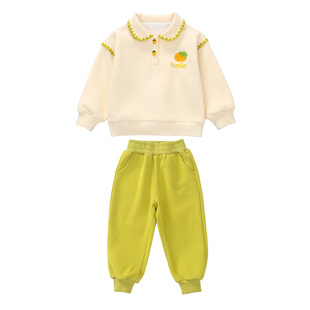 女童套装春秋款2025新款洋气韩版女宝宝秋季时髦卫衣运动两件套潮