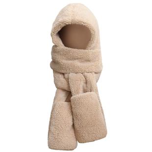 冬季帽子男款围巾口罩一体毛绒保暖加厚防风防寒围脖护耳秋冬时尚