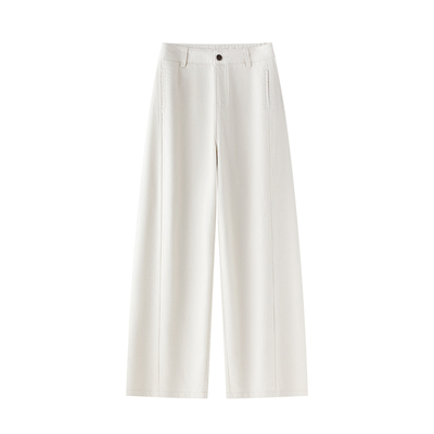 天丝棉牛仔弯刀裤女秋冬高腰长裤