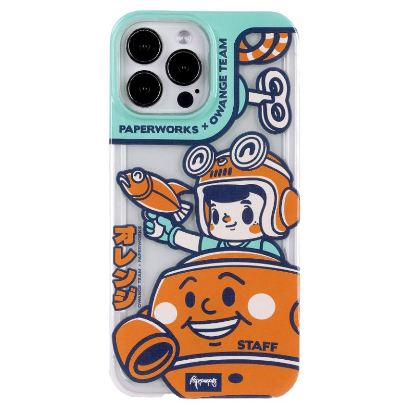 【微瑕品不退不换】PAPERWORK联乘SOWANGE橘子男孩日式适用苹果iPhone14ProMax手机壳
