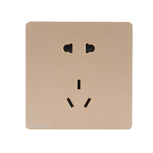 西门子开关插座皓彩日曜金10五孔带一开空调16A面板86暗装usb香槟