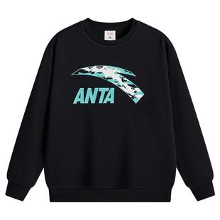 安踏儿童卫衣加绒男童| 2025年秋冬新款女童红色新年运动保暖上衣