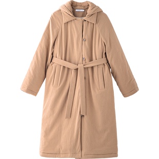 加厚棉服棉衣女款连帽可拆卸2026冬季新款棉袄中长款夹棉风衣外套