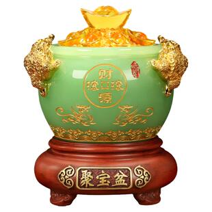 吉善缘 招财聚宝盆摆件 客厅电视柜酒柜收银台装饰开业礼品0931
