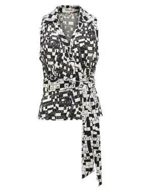 DVF50周年系列黑白填字格上衣
