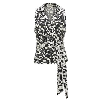 DVF50周年系列黑白填字格上衣