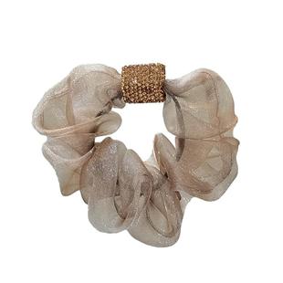 大肠发圈女高级感森系仙美简约气质欧根纱头饰2024新款扎马尾头花