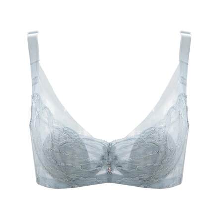 贝佳人大胸显小超薄杯内衣V领防凸点蕾丝胸罩薄款上托文胸BW93903