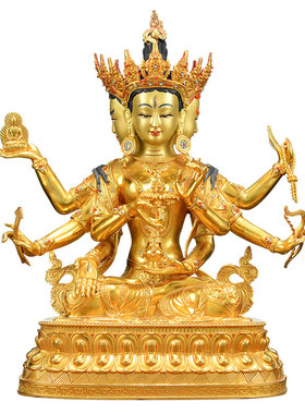全鎏金尊胜佛母铜像摆件