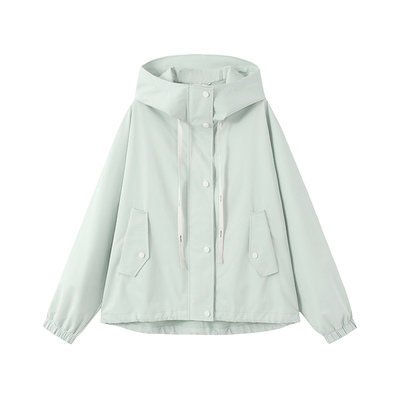 URLAZH有兰浅绿色连帽外套