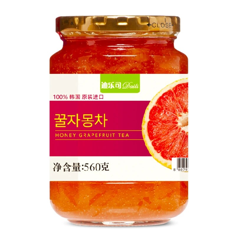 韩国原装进口迪乐司蜂蜜柚子茶、红西柚味柚子茶养颜饮品580g560g