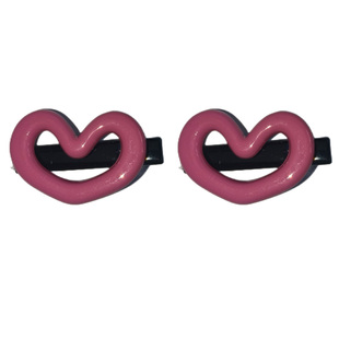 可爱甜美粉色爱心发夹女简约百搭侧边刘海碎发夹子网红发卡头饰潮