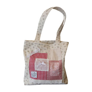 四时Seasons stories【碎花蕾丝拼布包】原创单肩托特包大容量