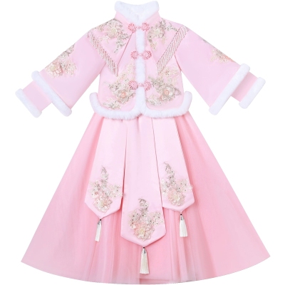 女童汉服国风冬装加厚唐装拜年服