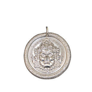 足银999黄财神吊坠男女款项链吊牌生日礼物锤纹吉言挂件刻字加工