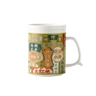 好巢国潮骨瓷茶水分离陶瓷杯子带盖过滤办公室水杯个人专用泡茶杯