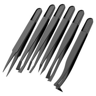 塑料镊子防静电塑胶碳纤维宽头平头尖头手工夹子手机维修专用工具