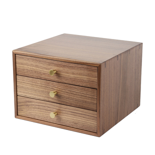 实木质抽屉式桌面收纳盒办公桌复古木制置物架文件杂物家用储物盒