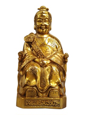 灶神灶王爷爷奶奶黄铜家居摆件