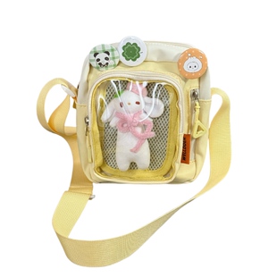 胡子鸡仔 日系ins可爱少女手机小包包透明吧唧痛包休闲百搭斜挎包