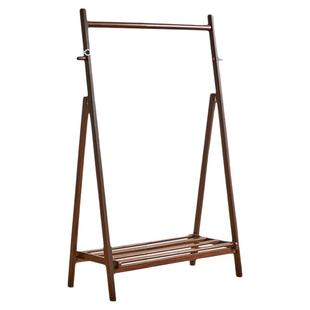 家逸实木衣帽架衣架落地卧室家用挂衣架室内晾衣架可折叠衣服架子