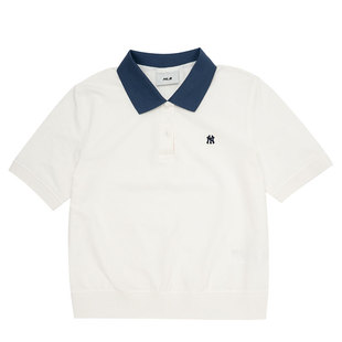 【自营】MLB短袖女装新款简约透气POLO衫休闲翻领舒适跑步运动服