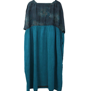 可寻-叶语/听花香归真 30姆米绞罗香云纱拼接宽松显瘦文艺气质连