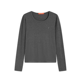 NOISY TEDDY26年春季新款简约纯色女士圆领套头长袖T恤衫舒适百搭