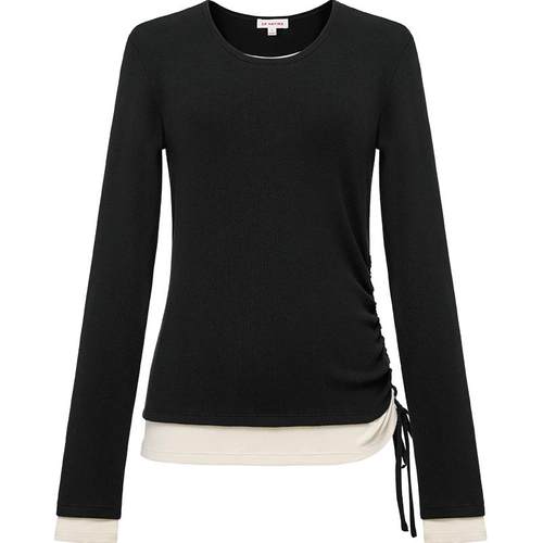 EP雅莹2025早秋新款女装 假两件设计感含桑蚕丝针织打底衫5516A