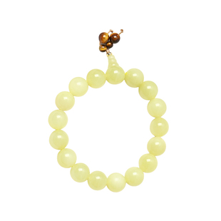 精品 天然和田玉新疆若羌黄口料圆珠原创手链 男女款玉石手串饰品