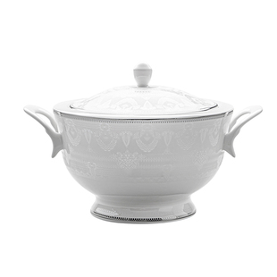 巧瓷银边爱丽丝单碗饭碗家用景德镇骨瓷餐具法式家用面碗大碗高脚