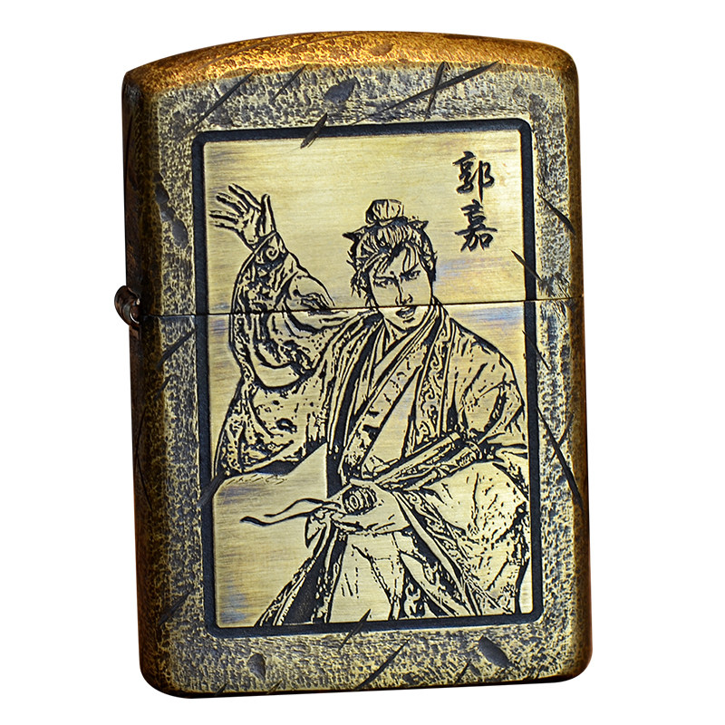 zippo纯铜动漫图案定制男士礼物