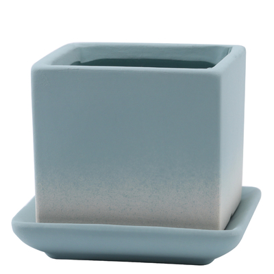 哑光渐变色方形长方素烧陶瓷花盆