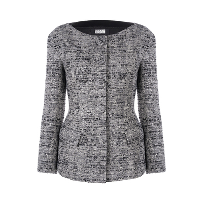 LYNEE【黑标 巴黎夜色】意大利进口GIOLICA 船领花纱外套香风套装