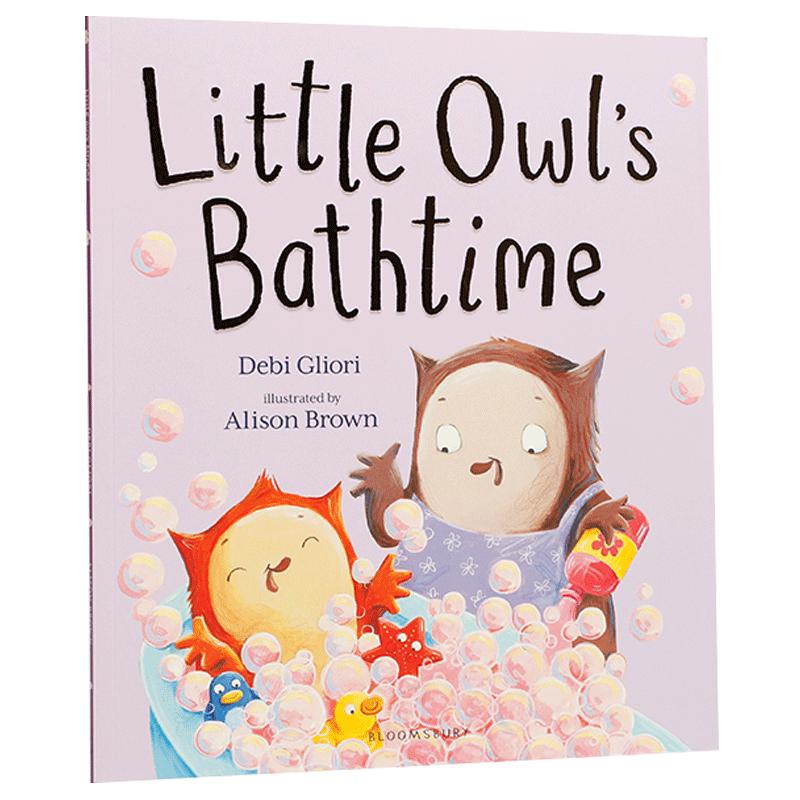 英文原版 Little Owl's Bathtime小猫头鹰的洗澡时间儿童英语启蒙认知绘本亲子互动阅读图画书进口正版平装大开本3-6岁