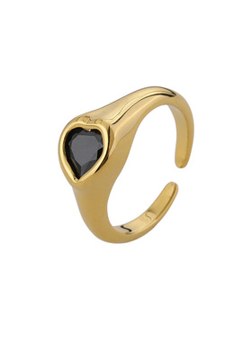 时尚ins爱心开口戒指女潮食指戒