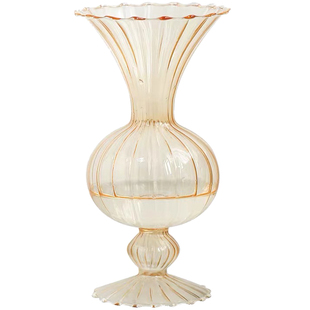 Tonight shop法式郁金香竖条纹玻璃花瓶韩国ins同款居家装饰摆件