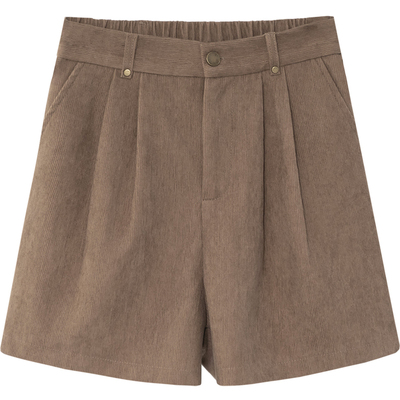 复古灯芯绒百搭显瘦阔腿短裤