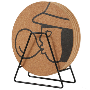 SADULT软木质圆隔热垫餐桌防烫垫耐高温砂锅垫餐垫子桌面保护盘垫