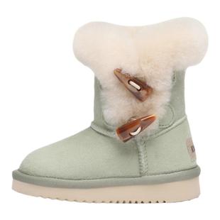 KMMO女童雪地靴2025冬季新款童鞋加厚加绒儿童保暖高筒靴公主风