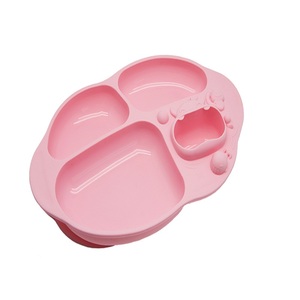 Marcus婴幼儿童食品硅胶勺辅食碗碟宝宝分格吸盘餐盘餐具套可微波