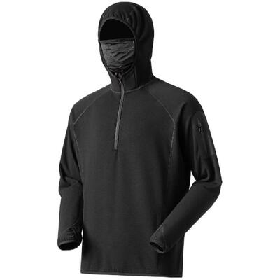 2026春新品美利奴羊毛薄绒半拉链长袖连帽卫衣单向导湿运动ZT1268