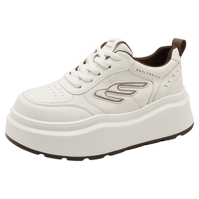 厚底加绒小白鞋真皮保暖松糕女鞋