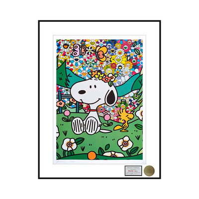 Death NYC签名限量版画史努比治愈系装饰画儿童房玄关挂画