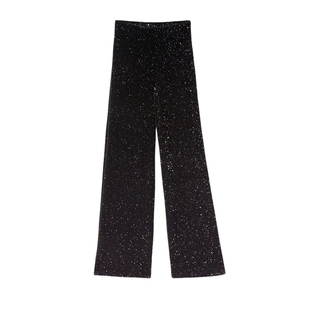 CALZEDONIA卡泽意袜女士时尚派对高腰闪亮丝绒直通阔腿裤MODP1295