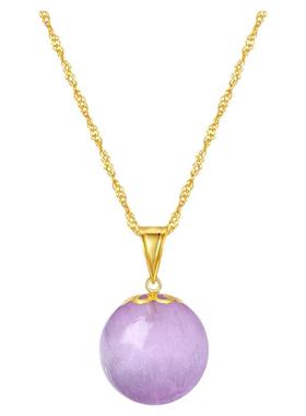 贵人石转运珠收藏级紫锂辉吊坠