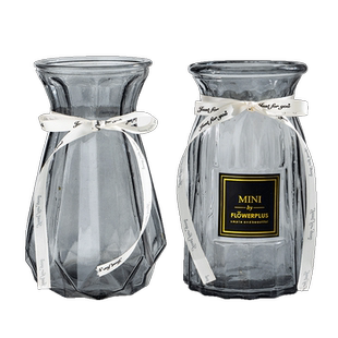 【四件套】透明玻璃花瓶水养百合富贵竹干鲜花插花瓶客厅装饰摆件