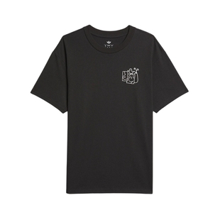 adidas阿迪达斯三叶草冈萨雷斯艺术图案情侣款滑板短袖T恤KD1871