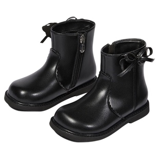 斯纳菲儿童短靴女童靴子2025秋冬新款小公主时尚软底中大童单皮靴