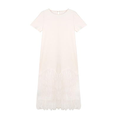 柒院家微胖大码轻奢拼接连衣裙女